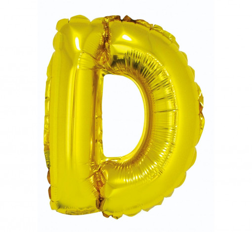 Balon Folie 35 cm - Litera "D", Auriu
