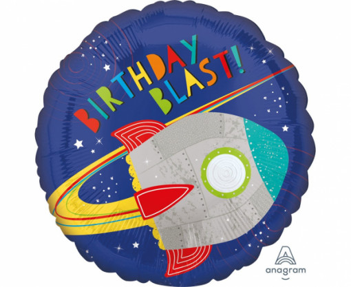 Balon folie 45 cm - Rocket, "Happy birthday"