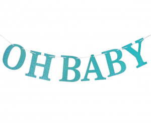 Banner "Oh Baby" albastru - 300 cm