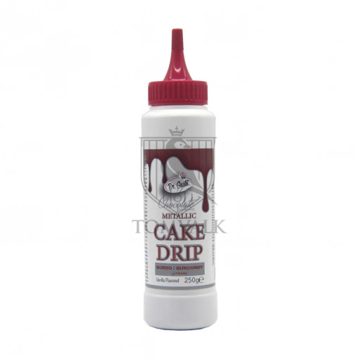 Cake Drip - Glazura de ciocolata - Rosu Bordo Metalic - Dr. Gusto 250g
