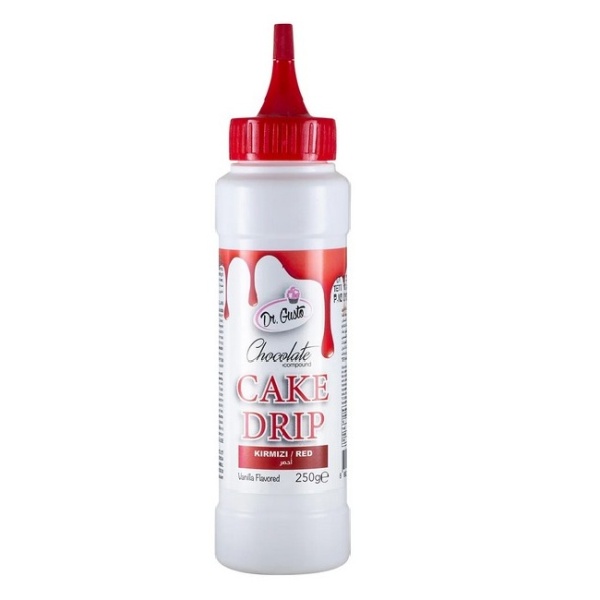 Cake Drip - Glazura de ciocolata - Rosu - Dr. Gusto 250g