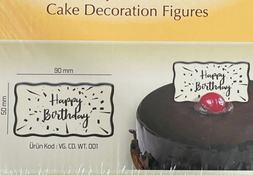 Decoratiuni din ciocolata - Happy Birthday - cutie 100 buc