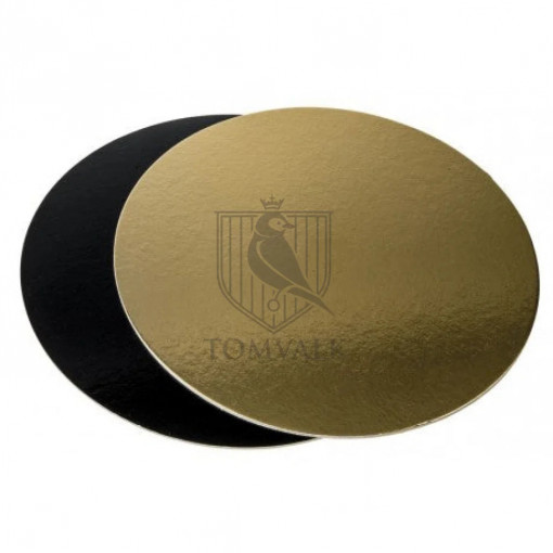 Disc tort subtire rotund AURIU/NEGRU - 32 cm/ 800 gsm - pachet 50 buc.