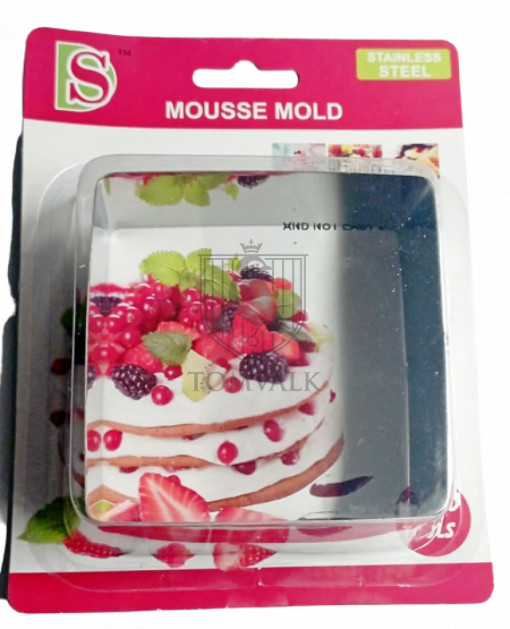 Forma mousse patrata din otel - 8 cm