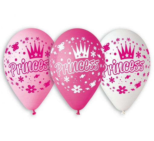Set 5 baloane latex 30 cm - "Princess"