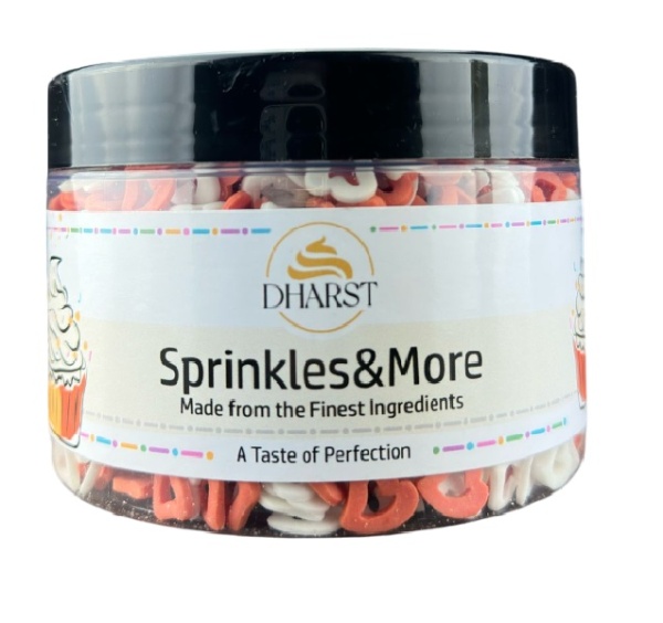Sprinkles Mix inimi Alb-Rosu - 90 gr - Dharst