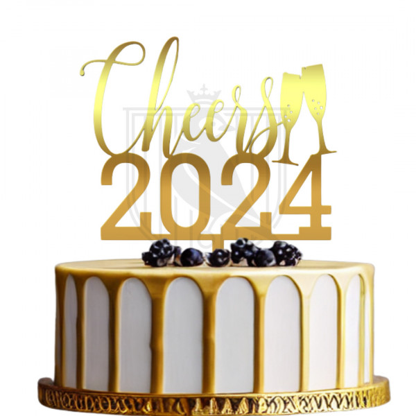 Topper pentru tort "Cheers 2024"