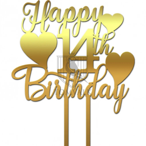Topper tort aniversare Happy birthday ID3