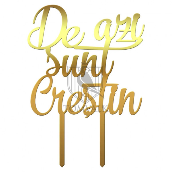Topper tort "De azi sunt crestin" M2