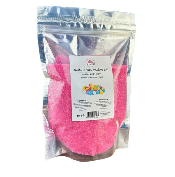Zahar pentru vata pe bat - Bubble Gum - Dharst - 0,5 kg