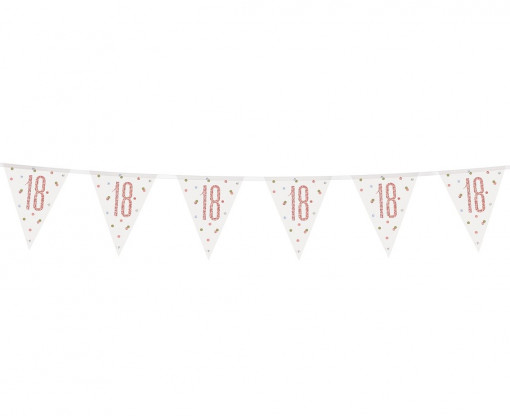 Banner "18" cu stegulete rosegold- 274 cm