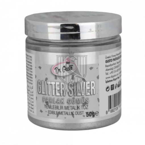 Colorant Pudra Metalizat - Dr. Gusto - 50 g - GLITTER ARGINTIU