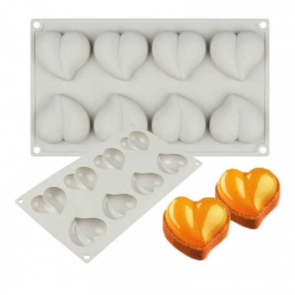 Forma de silicon inimi cu 8 cavitati - T04013