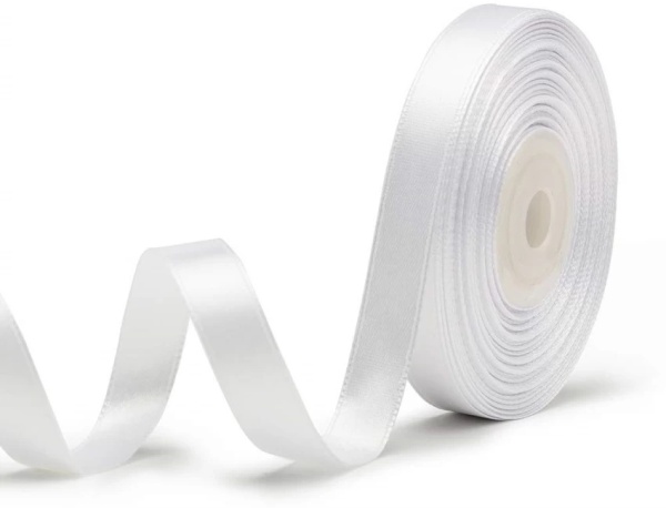 Panglica Satin - Alb - 1,5 cm x 22,5 m