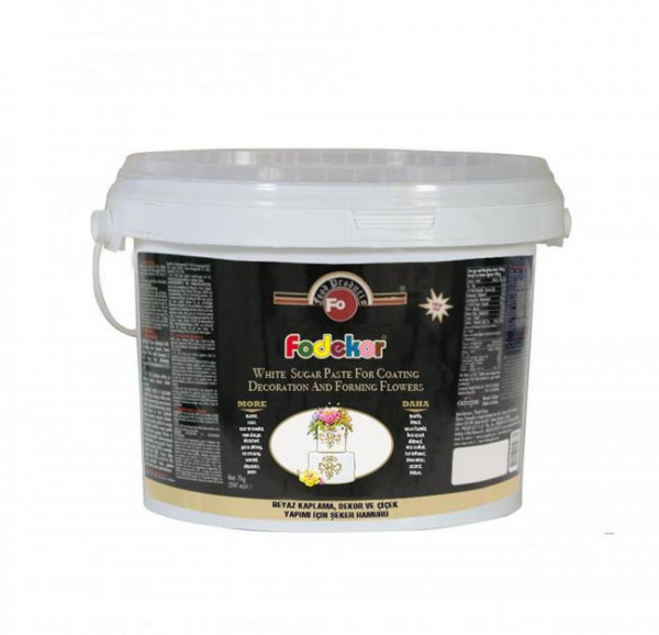 Pasta de zahar pentru acoperire, decor si flori - ALB - 7 KG - FoDekor