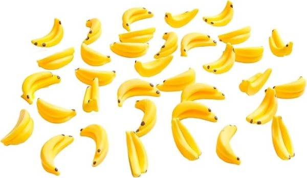 Set 12 mini-banane artificiale - 3,5 cm
