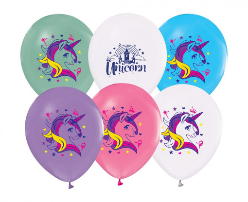 Set 5 baloane latex 30 cm - Unicorn