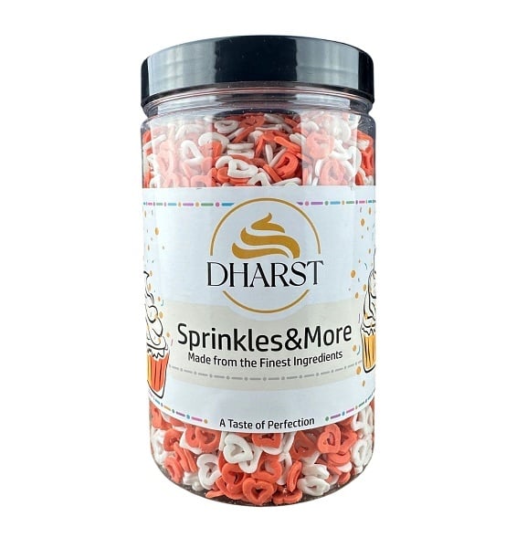 Sprinkles Mix inimi Alb-Rosu - 650 gr - Dharst
