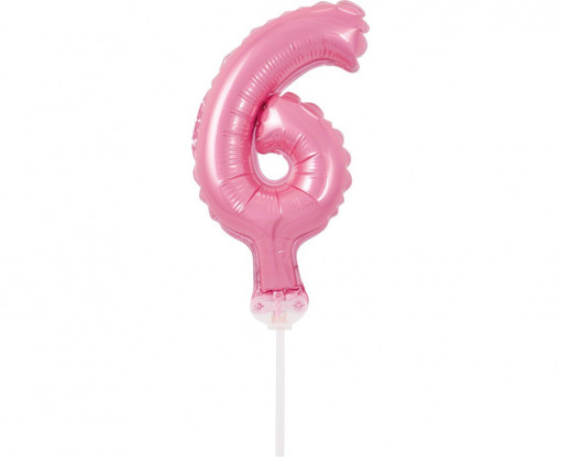 Topper tort balon cifra 6 Roz