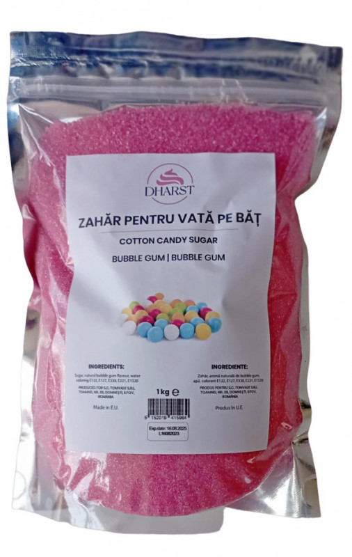 Zahar pentru vata pe bat - Bubble Gum - Dharst - 1 kg