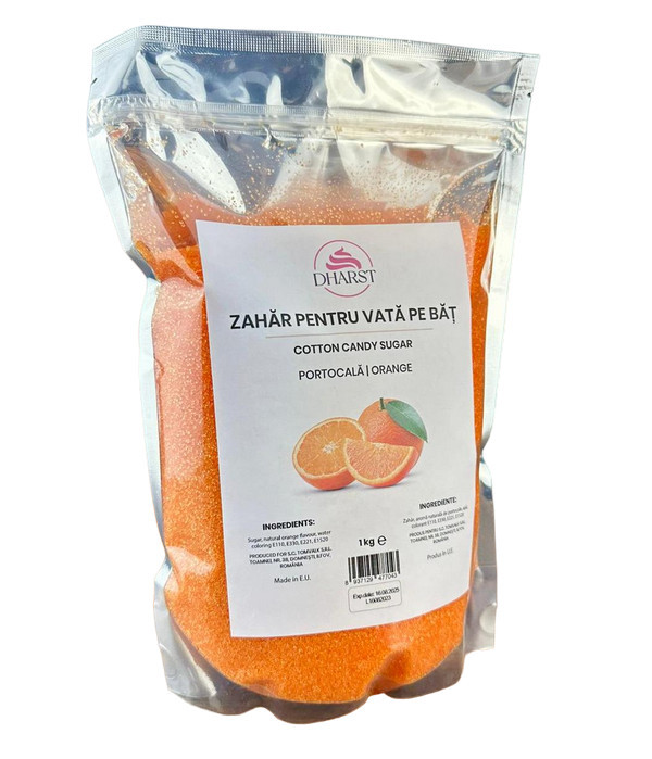 Zahar pentru vata pe bat - Portocala - Dharst - 1 kg