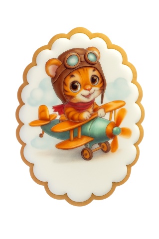 Decoratiune din turta dulce - Tigrisor aviator