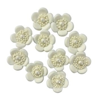Decoratiuni comestibile din zahar - set 20 "Flori de iasomie" - ALB