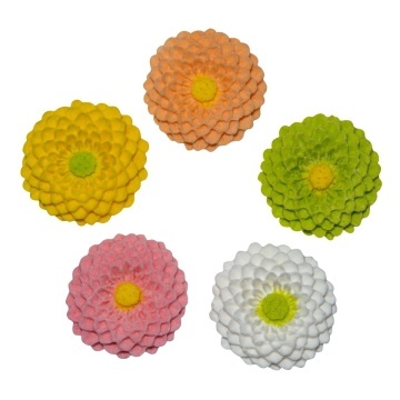 Decoratiuni comestibile din zahar - set 5 buc. "Dalia"