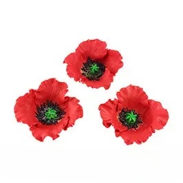 Decoratiuni comestibile din zahar - set 8 buc. - Maci