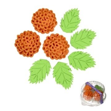 Decoratiuni comestibile din zahar - set Crizanteme - PORTOCALIU