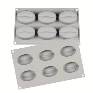 Forma de silicon cu 6 cavitati - Boabe de cafea - T15014