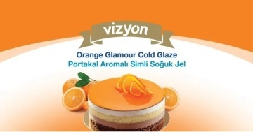 Glazură la rece Glamour cu aromă de portocale – Vizyon 1 kg | Finisaj lucios intens pentru deserturi cu gust proaspăt și culoare vibrantă