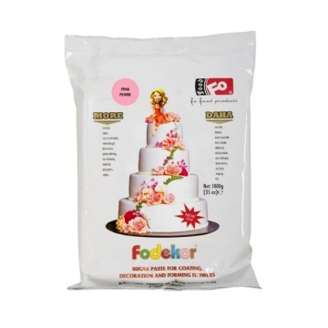 Pasta de zahar pentru acoperire, decor si flori - ROZ - 1KG - FoDekor