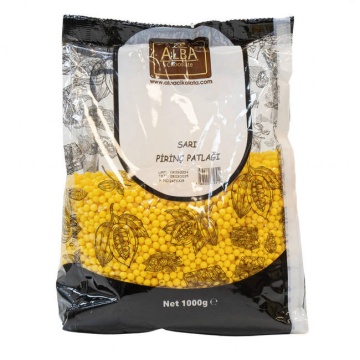Perle din Orez Expandat 4 mm - GALBEN - 1 kg, Alba Chocolate