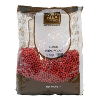 Perle din Orez Expandat 4 mm - ROSU - 1 kg - Alba Chocolate