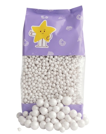 Perle din zahăr alb sidefat Dobryk - 3 dimensiuni– 1 kg