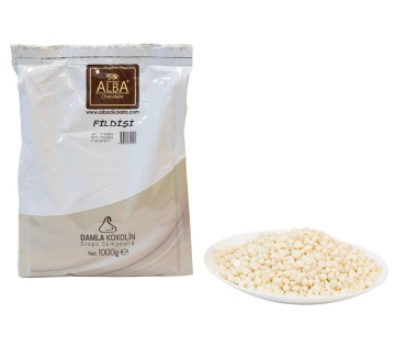 Picaturi ciocolata (compound) - Alb sidefat - 1 kg - Alba Chocolate