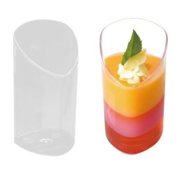 Set 10 Cupe Desert Transparente - Design Asimetric "Petală" - 85 mm x 45 mm