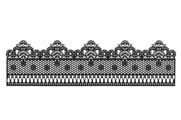 Set 3 dantele comestibile pentru decor - Model 2 - NEGRU