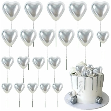 Set decor tort - 20 inimi - Argintiu