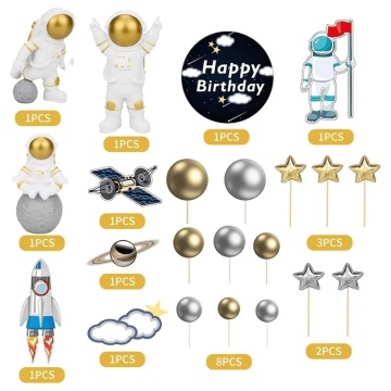 Set pentru ornat torturi - Astronaut, 22 piese - T090605