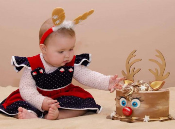 Topper pentru tort "Cornite ren"