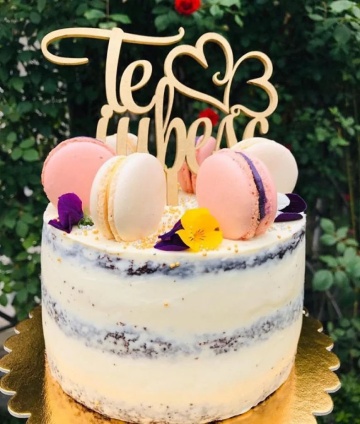 Topper pentru tort "Te iubesc" 
