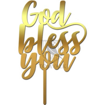 Topper tort "God bless you"