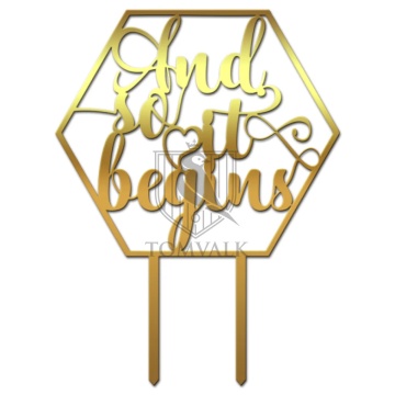 Topper tort nunta "And so it begins"