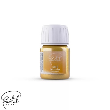 Vopsea Alimentară Metalică pentru pictat Gold – 30ml – Fractal Colors