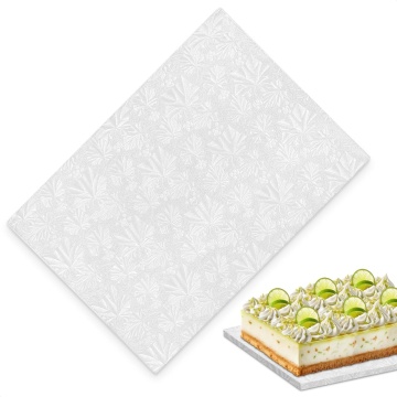Cake drum dreptunghiular Argintiu - 25 x 35 cm - pachet 5 buc.
