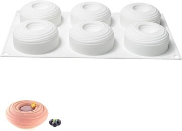 Formă din Silicon 3D pentru Prăjituri și Mousse - „Zen Nest” - 6 cavitati - T15016