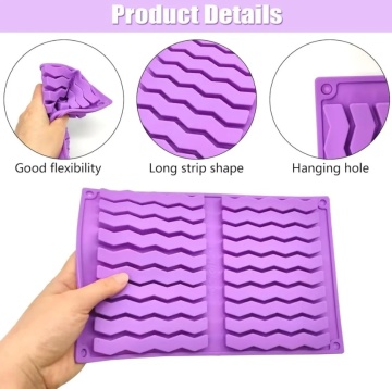 Formă din silicon pentru biscuiți, ciocolată și batoane – Wavy - 20 cavități - T15009