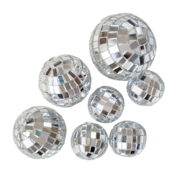 Set 12 sfere pentru ornat torturi - Disco - Argintiu